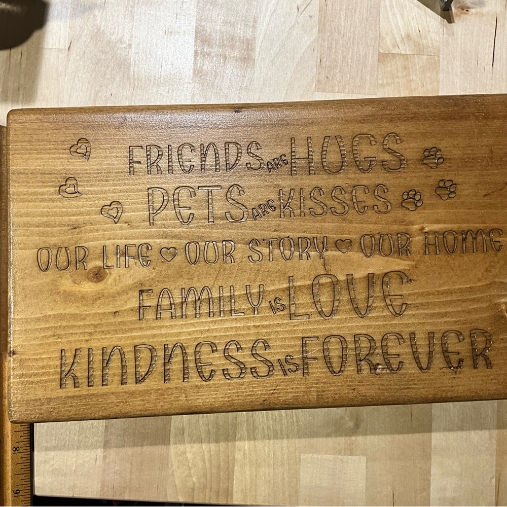 Engraved Wooden Sign with Heartwarming Quotes